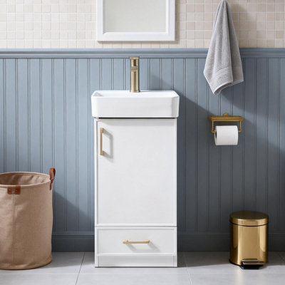 18"Modern Mini Free-Standing Single Bathroom Vanity