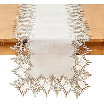 White linen table flag 90 inches long