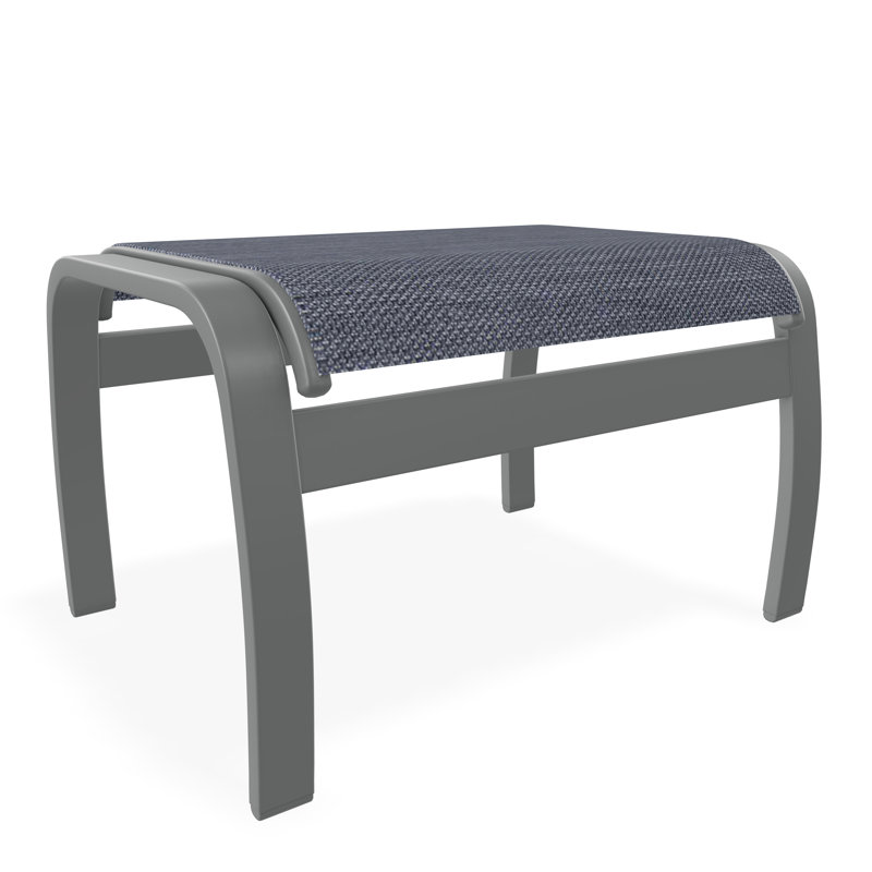 Belle Isle Sling Aluminum Frame Ottoman, Graphite, Canvas Granite Sunbrella® Canvas
