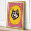 Grinning Wolf in Pink Pop Art - Wrapped Canvas-299972630-299973098