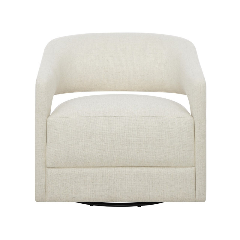 Universal Upholstery Upholstered Swivel Chair, Cream Polyester Blend/Linen/Rayon / Viscose