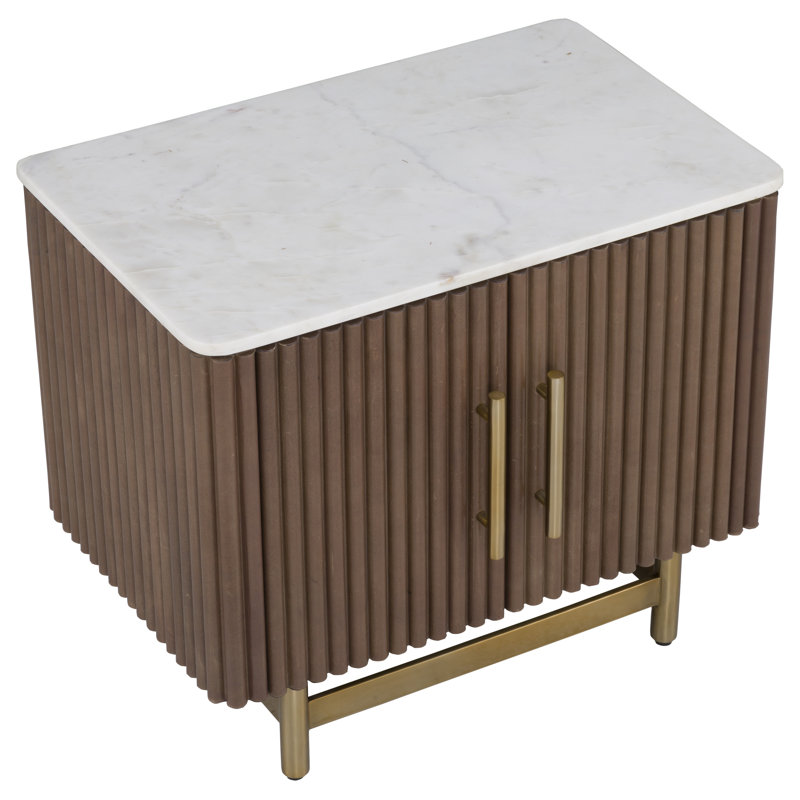 Dimitri Nightstand, White/Brown