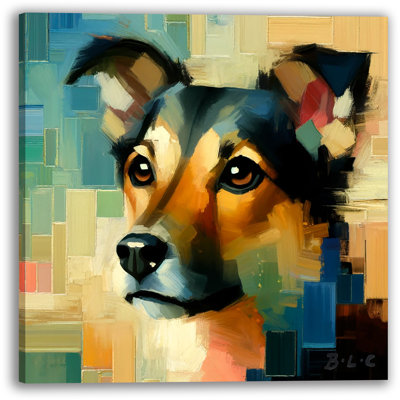 " Cubist Canine - Contemporary Dog Portrait "