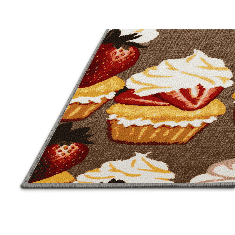  Tapis lavable aux fraises et aux petits gâteaux, Tapis de couloir 2 pi x 5 pi