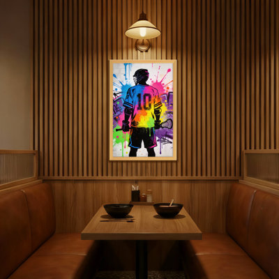Fashion Colorful Lacrosse Player With Number Ten
