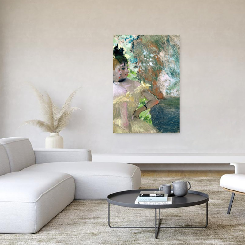 Danseuses en coulisses - Impressionnisme abstrait contemporain, H 60 po x l 40 po