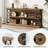 63"  Brown Console Table, 3-Tier Industrial Entryway Table with Storage Shelves, X-Frame Metal Support, Sofa Table for Living Room, Hallway and Foyer-198609608