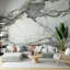Murale luxueuse en marbre gris blanc-1101247345