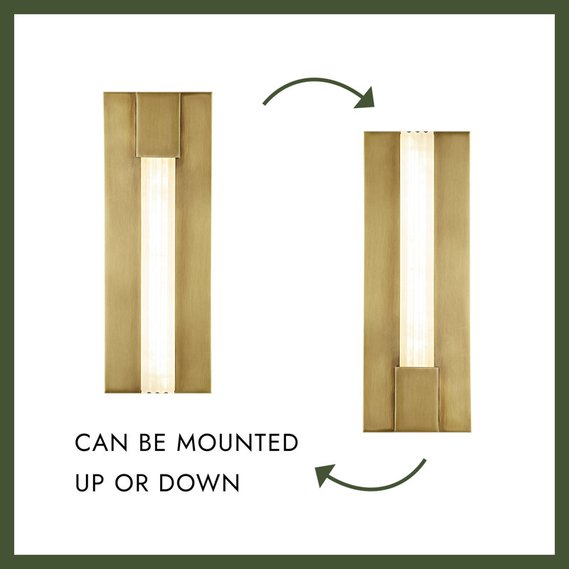 Kismet 1 - Light LED Bath Sconce, Polished Nickel/Alabaster