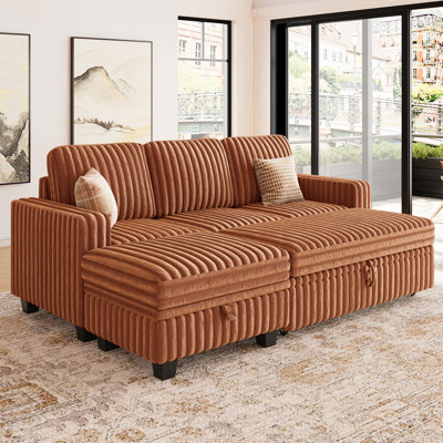 Compact Sofa With Storage Ottoman Soft Upholstery For Small Spaces