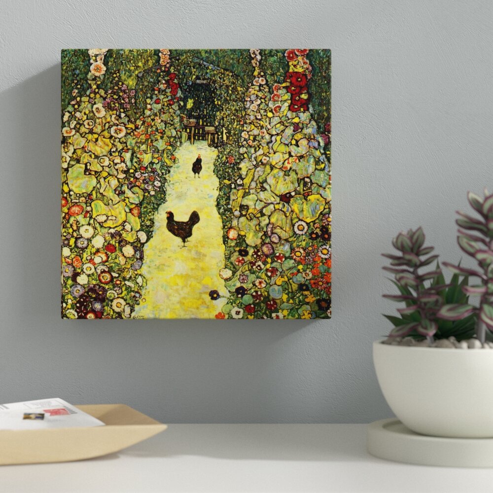 Garden Path with Chickens' by Gustav Klimt Painting Print on Canvas Ebern Designs Size: 10 H 10 W