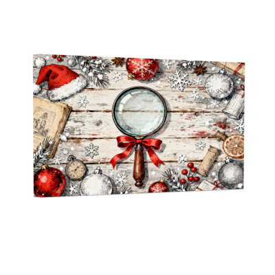 Fond de Noël en bois avec loupe