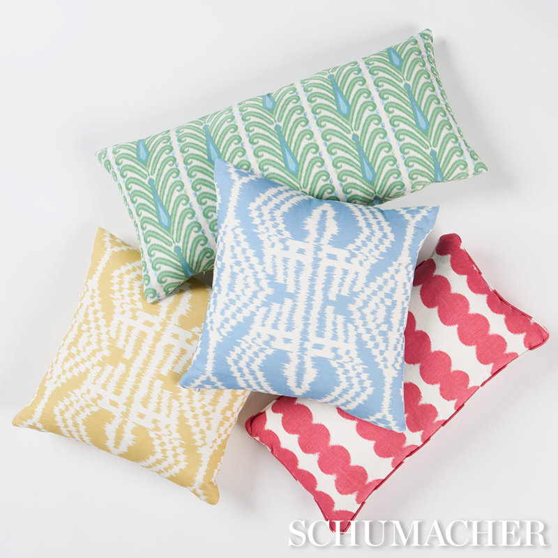 Asaka Ikat Pillow, Chambray