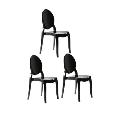 Ensemble de 3 chaises sans accoudoirs en résine Sophia Chivari