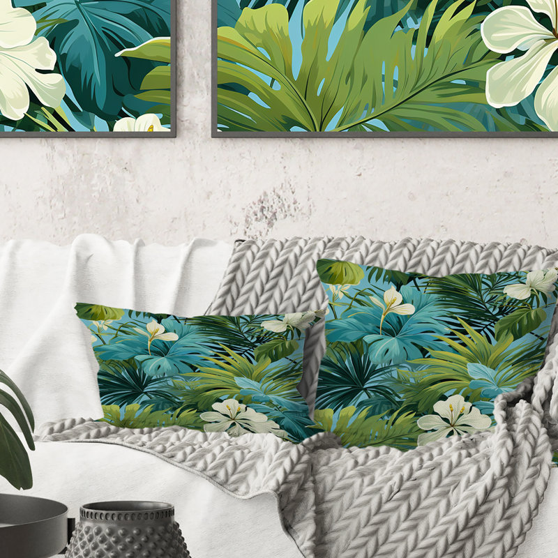 Coussin Azur et vert Tropical
