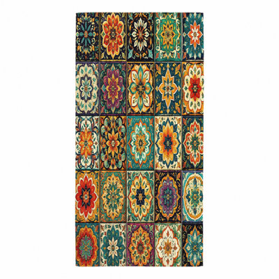 1 serviette de plage bohémienne Mandala, motifs géométriques vibrants, microfibre à séchage rapide pour pique-nique, voyage et décoration de bord de piscine, grand extérieur