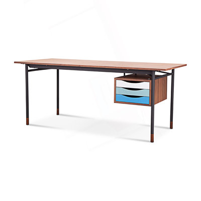 Bureau d'écriture avec tiroirs en bois laqué