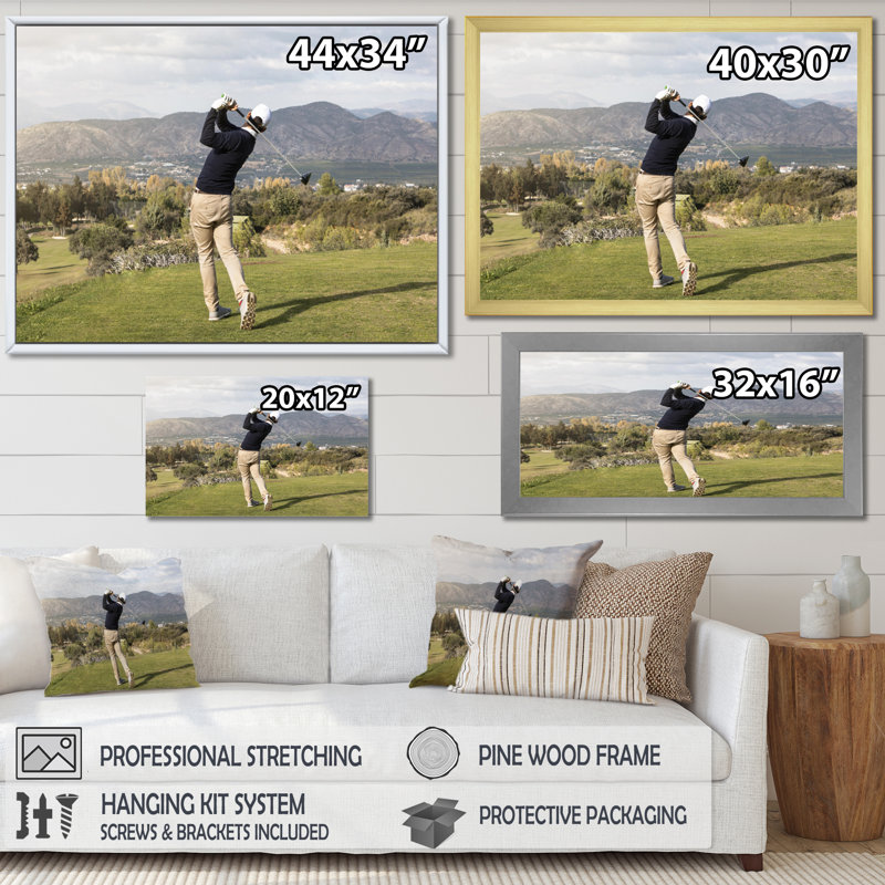" Golf Swing Harmony II ", Black Picture Framed, 24" H x 32" W x 1" D