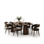 Ensemble de salle à manger extensible de 47" à 83" avec table ovale centrale et chaises rondes en velours-2082887292-2083567883