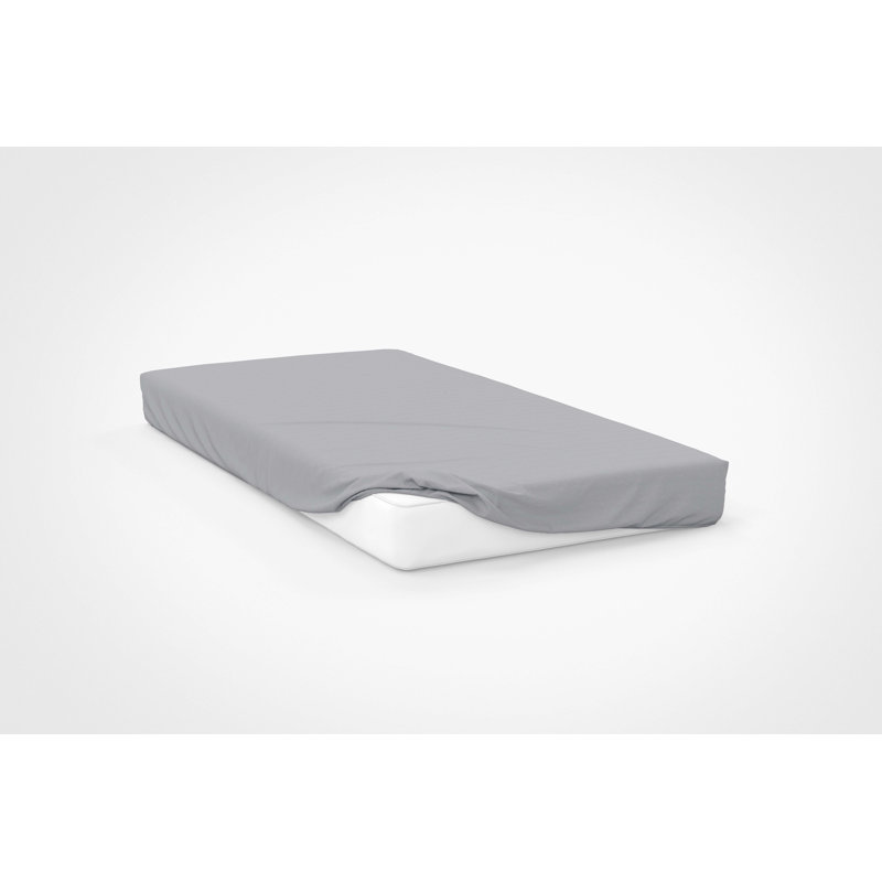 Sateen Fitted Sheet, Platinum, Single (3')