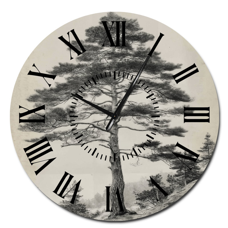 Horloge murale rétro en métal pin, Surdimensionné