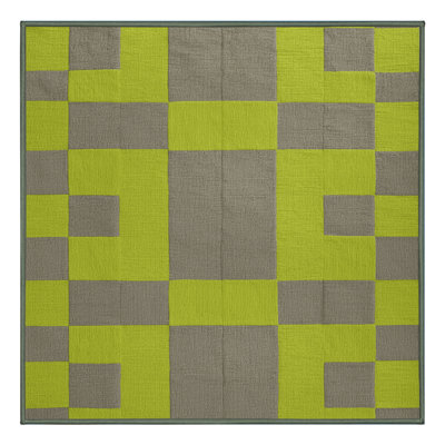 Machine Washable Checkered Green Area Rug