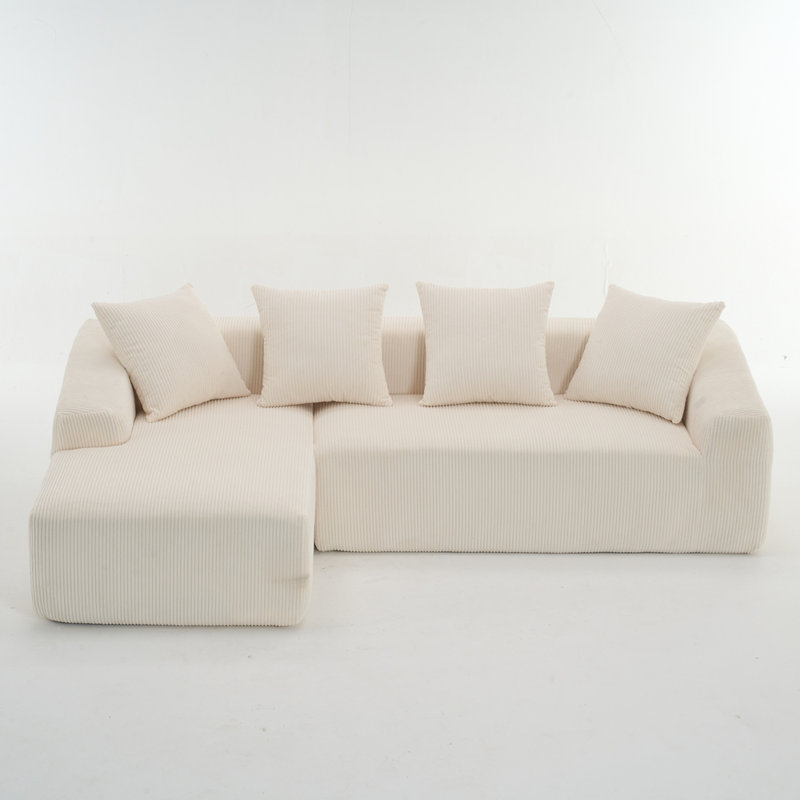 Canapé-lit contemporain avec 4 coussins, Blanc