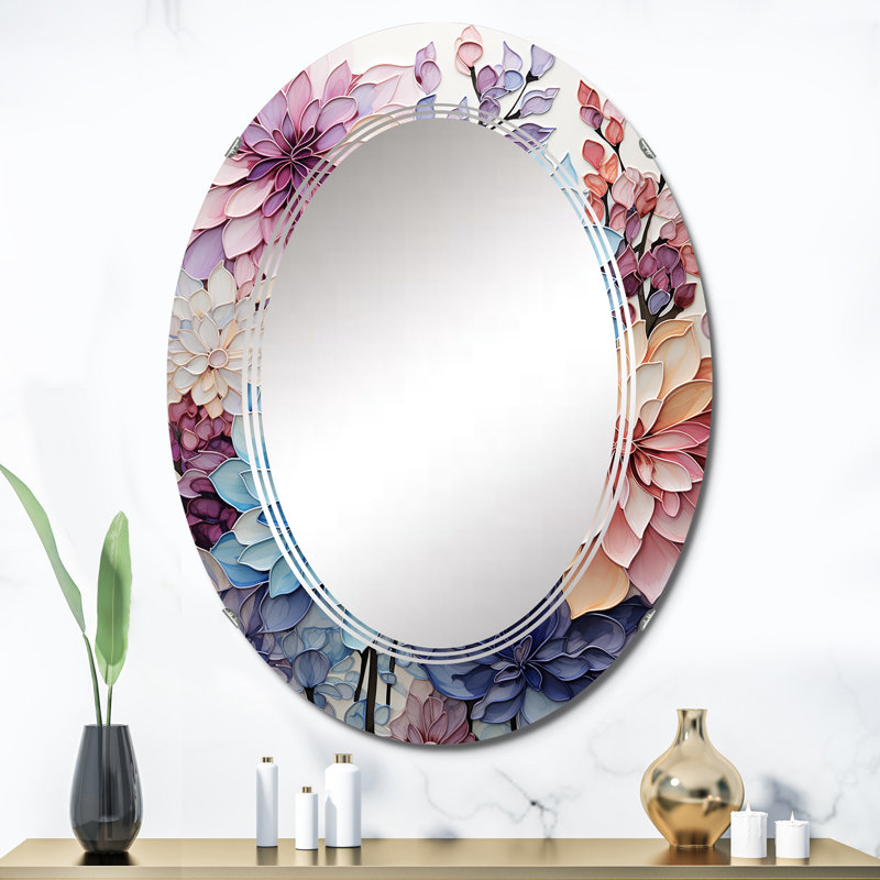 Portsea - Miroir mural moderne ovale, 36 po x 24 po