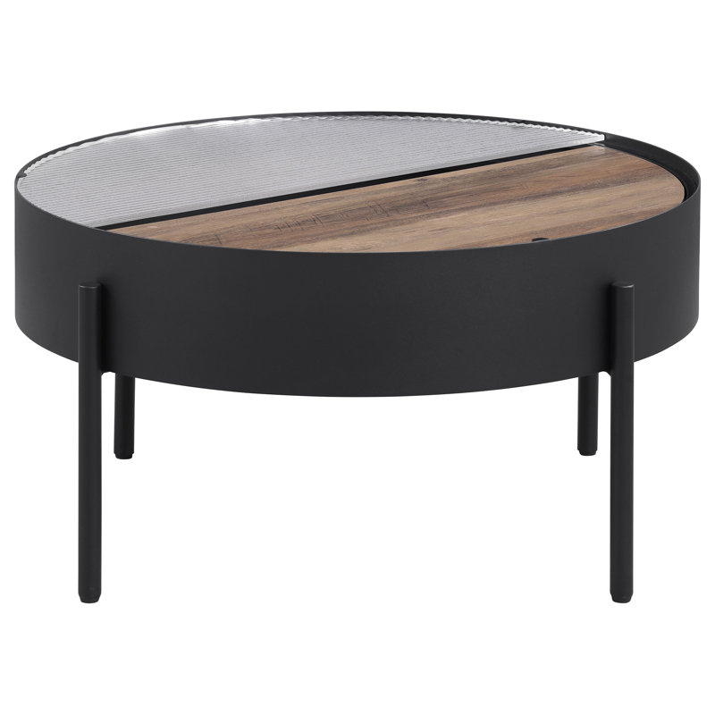 Ensemble de table basse et de table ronde Ottoole Sandy Black, 3 pièces: 2 tables de bout, table basse
