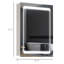 Armoire à pharmacie à DEL avec miroir, organisateur de salle de bain mural à brancher avec 3 tablettes de rangement