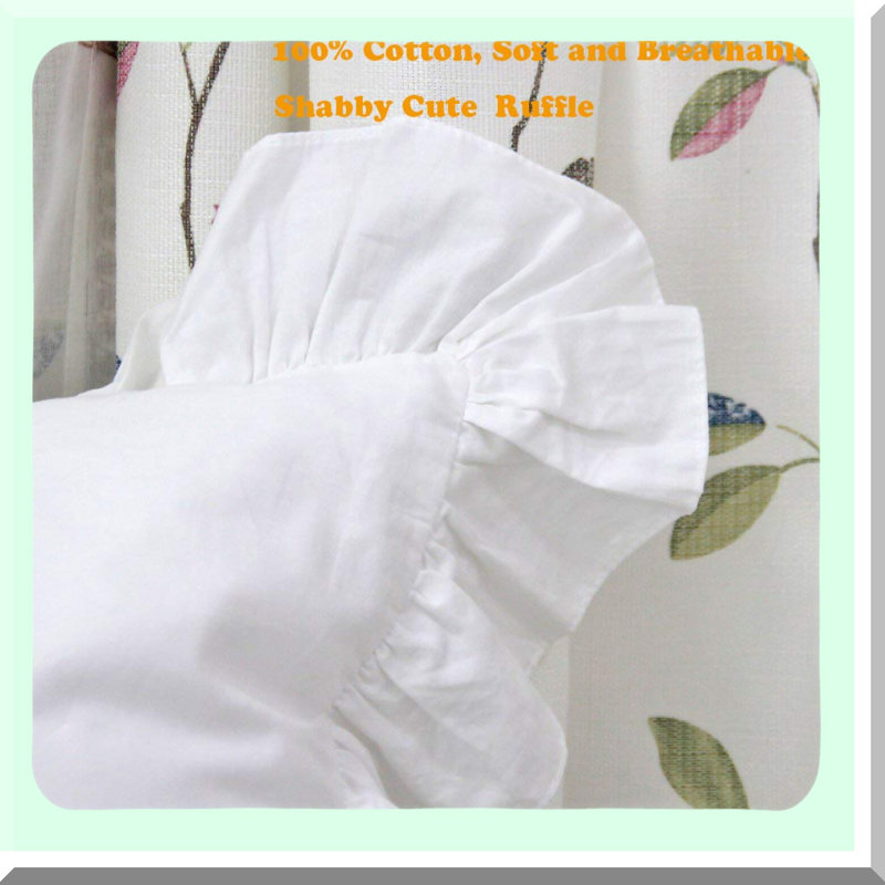 Ruffle Euro Pillowcase - White 26x26 - Elegant Sham Cover - Soft Cotton - Decorative Bedding - Bedroom Accent - 1 Piece - Luxurious Design