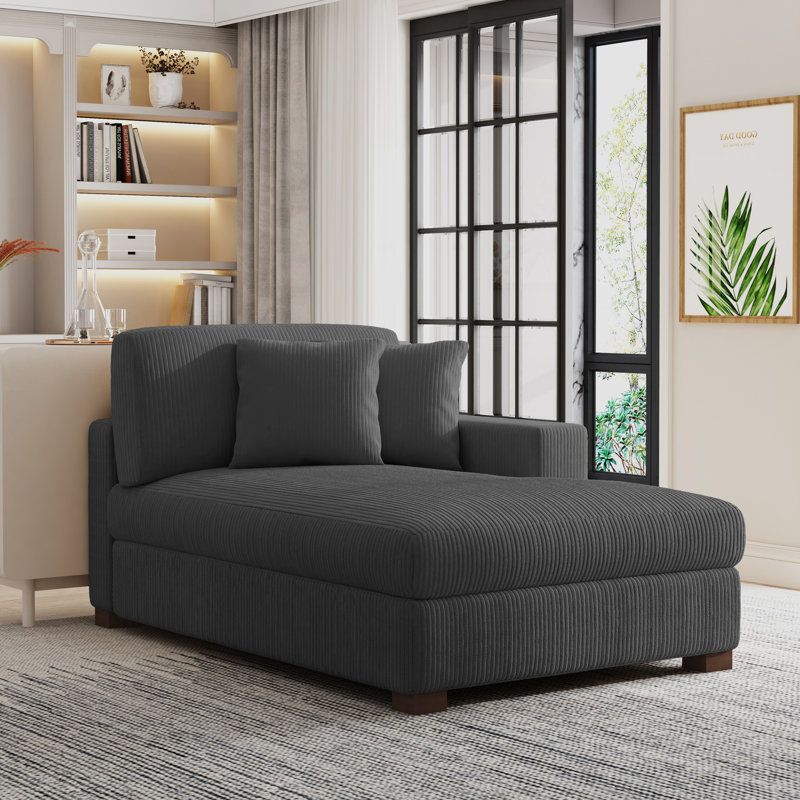 Yalisa Chaise Lounge, Grey, Left Hand Facing