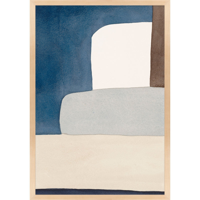 «Divided Distant Blue» par Julia Balfour - peinture encadrée, Érable encadré, L 21 po x H 30 po