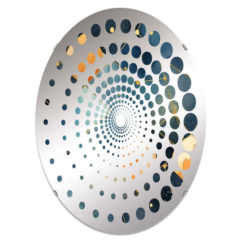 Vibrant Hues Of Scandinavia Artwork I - Miroir décoratif à spirale | Ovale, L 20 po x H 30 po