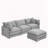 3-Seater Comfy Cloud Couches with Movable Ottoman-1405754266