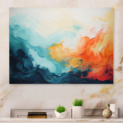 Azure Blue Yellow Fusion 1 - Abstract Metal Wall Art MT131764
