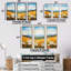 Jaune souci jaune dans un paysage de montagne - ensemble d'art mural sur toile fleurs-107737633-107737638