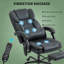 Fauteuil de bureau en similicuir avec massage, fauteuil de bureau, fauteuil inclinable