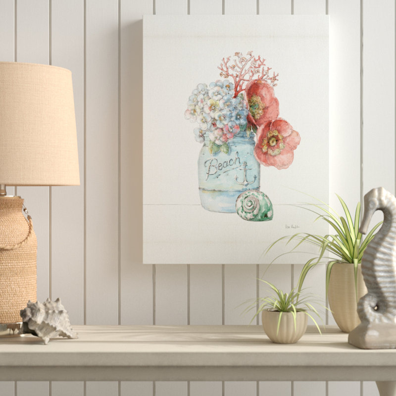 Sea Finds I Nautical Floral Canvas Wall Art, 18x24 Inches