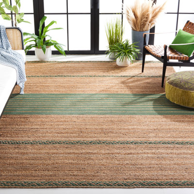 Tapis réversible en jute / coton tissé à la main Trigg
