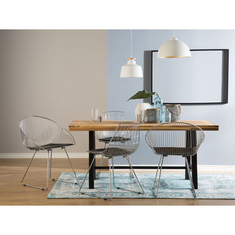 Sayers 47cm H Upholstered Windsor Back Side Chair in Silver, Silver