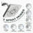 Replacement 6.5 inch Square 7-Function Shower Head & Trim for Moen 2510 / 2520 / 2570 / 2590 Valves-123460107
