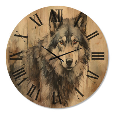 Wolf Lone Wanderer – Extra Large Wildlife Wood Wall Clock