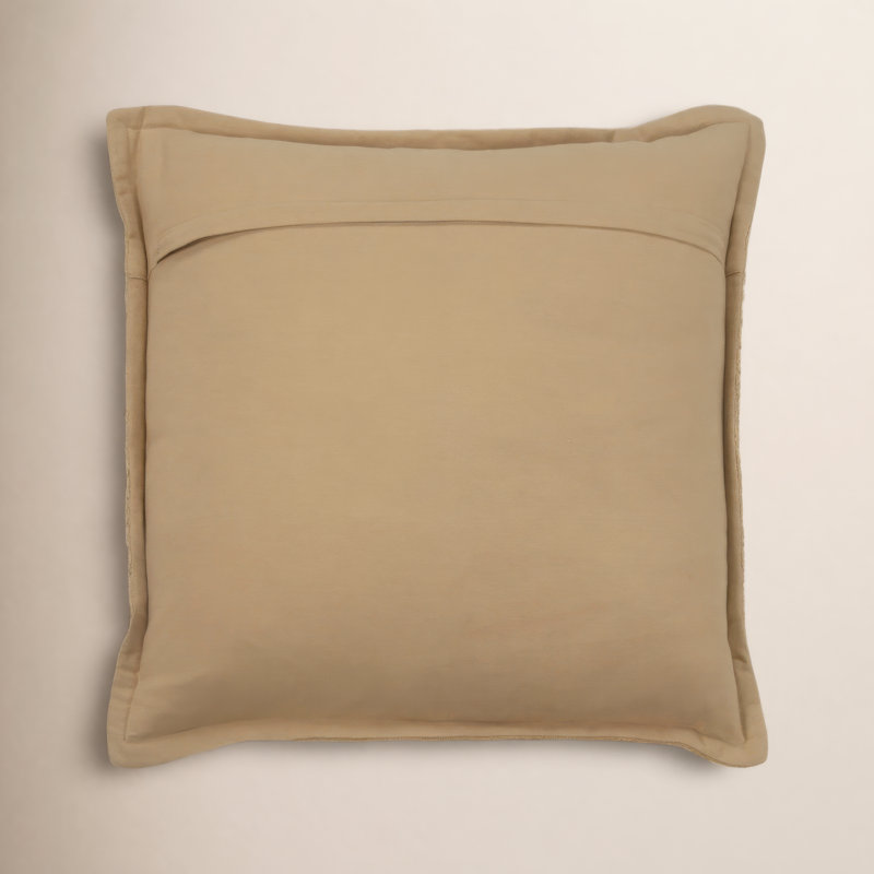 Colombe Flanged Cotton Throw Pillow, Beige