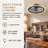 21" Caged Flush Mount Ceiling Fan with LED Light and Remote Control