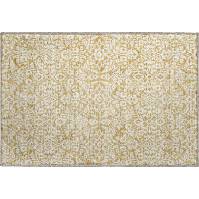 Premium Machine Washable Prisco Gold Rug