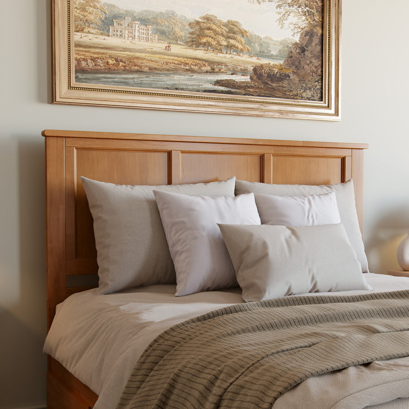 Aruna Solid Wood Paneled Headboard with Pillow Stop, Queen