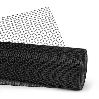4 ft. H X 100 ft. W Black Vinyl Coated Hardware Cloth, 19 Gauge Welded Wire Fence Rolls, Mesh 1/2" X 1/2"