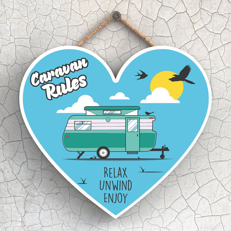 Caravan Rules - Print on MDF, 16cm H x 17cm W x 0.9cm D