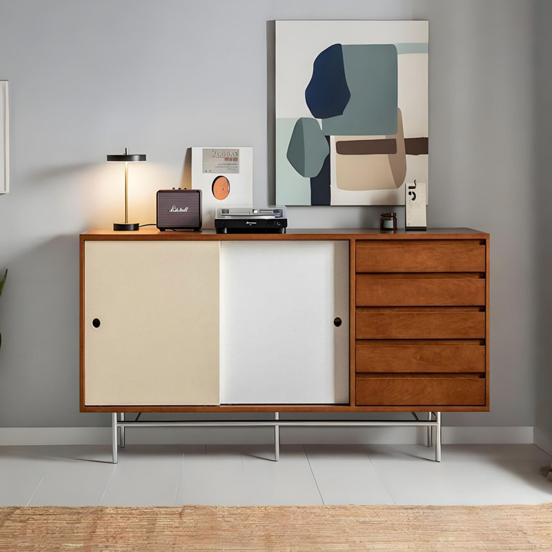 Buffet de rangement rétro et simple, H 33,46 po x l 59,05 po x P 17,71 po